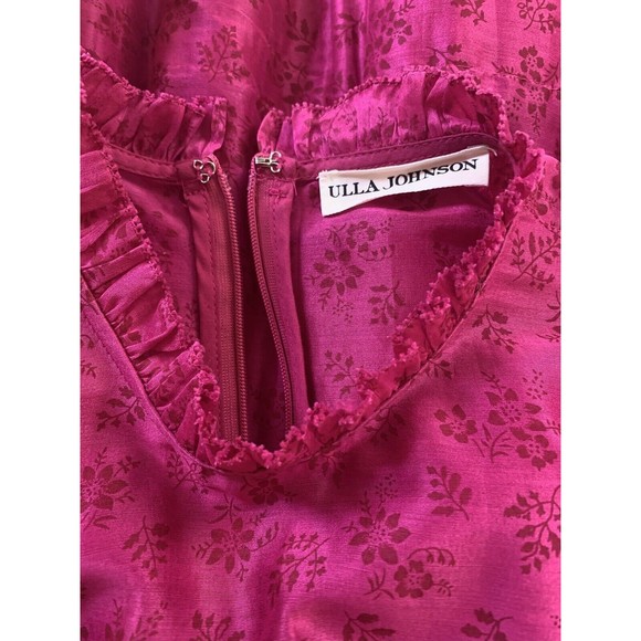 Ulla Johnson Floral Puff Sleeve‎ Mini Dress Pink Magenta Size 0 - Picture 5 of 6